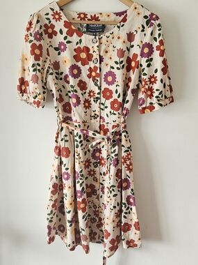 ModCloth X Princess Highway Floral Button-Front Tie-Waist Dress